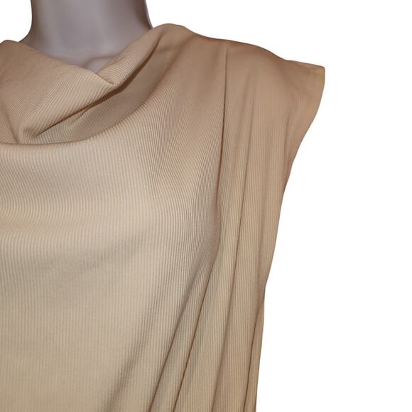 Nwt BTFBM Ivory Sleeveless Midi Dress Cowl Neck Sz S - Picture 2 of 5